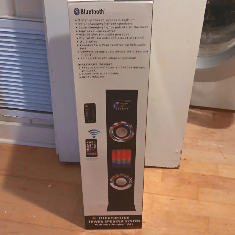 Craig, Illuminating Tower Speaker System, black with color changing lights. NEW - Picture 3 of 4